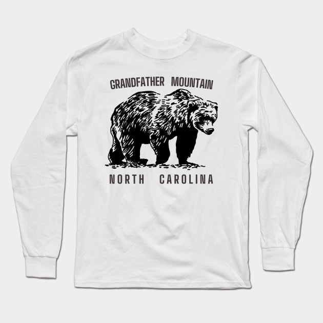 Grandfather Mountain, North Carolina - Big Black Bear Long Sleeve T-Shirt by Contentarama